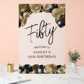 Black Gold 50. Geburtstag Willkommen Acrylschild (Hochzeit)