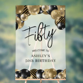 Black Gold 50. Geburtstag Willkommen Acrylschild (Neutral)