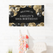 Black Gold 50. Geburtstag Willkommen Banner (Insitu)