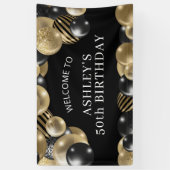 Black Gold 50. Geburtstag Willkommen Banner (Vertikal)