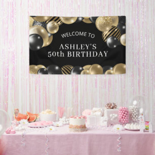 Black Gold 50. Geburtstagsbegrüßung Banner