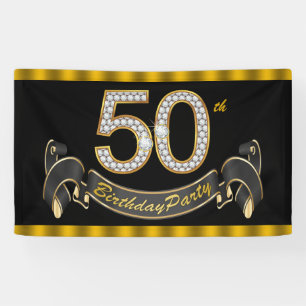 Black Gold 50. Geburtstagsparty Banner