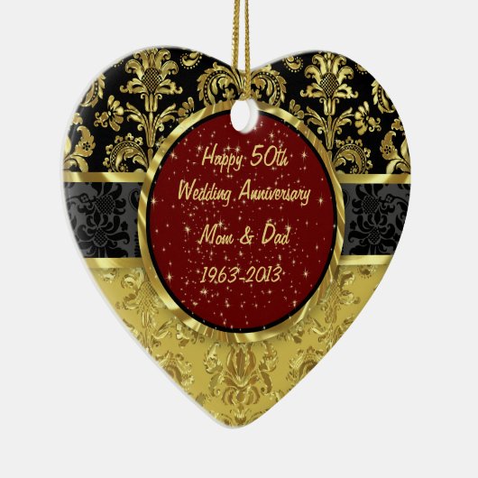 Black & Gold 50. Hochzeitsszenario Keramikornament (Rechts)