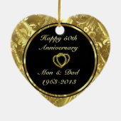 Black & Gold 50. Hochzeitsszenario Keramikornament (Hinten)