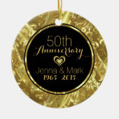 Black & Gold 50. Hochzeitsszenario Keramikornament (Vorne)