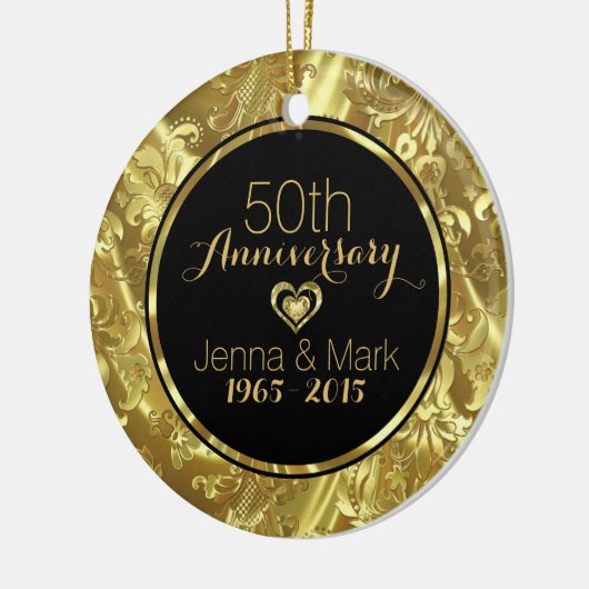 Black & Gold 50. Hochzeitsszenario Keramikornament (Links)