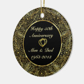 Black & Gold 50. Hochzeitsszenario zum Jubiläum 2 Keramikornament (Links)