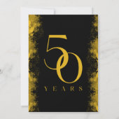 Black & Gold 50. Hochzeitstag Einladung (Rückseite)