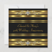 Black Gold 50. Hochzeitstag Einladung (Vorderseite)