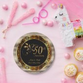 Black & Gold 50. Hochzeitstag Pappteller (Party)