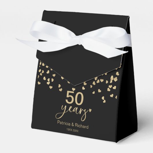 Black Gold 50 Jahre Hochzeitstag Geschenkschachtel (Vorderseite)