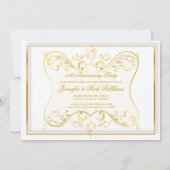 Black + Gold 50 Jahre Jubiläum, Gold Wirbel Foto Einladung (Rückseite)