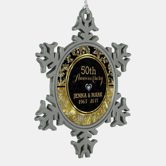 Black & Gold 50. Wedding Anniversary Ornament 2a (Links)