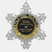 Black & Gold 50. Wedding Anniversary Ornament 2a (Vorderseite)