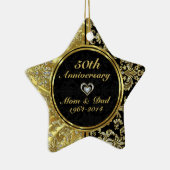 Black & Gold 50. Wedding Anniversary Ornament 2a (Rechts)