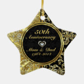Black & Gold 50. Wedding Anniversary Ornament 2a (Hinten)