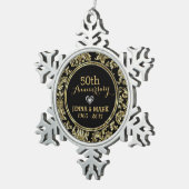 Black & Gold 50. Wedding Anniversary Ornament 2a (Rechts)