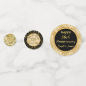 Black Gold 50th Anniversary Table Decoration Ideen Konfetti (Vorderseiten)