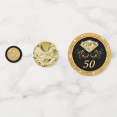 Black Gold 50th Anniversary Table Decoration Ideen Konfetti (Rückseiten)