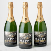 Black Gold 50th Birthday Party Schaumweinetikett (Flaschen)