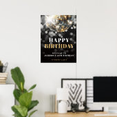 Black Gold 50th Birthday Party Welcome Sign Poster (Heimbüro)