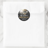 Black Gold 50th Birthday Runder Aufkleber (Tasche)