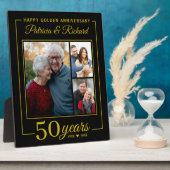 Black Gold 50th Golden Anniversary 3 Photo Collage Fotoplatte (Seite)