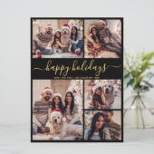 Black Gold 5 Foto Happy Holidays Weihnachten (Stehend Vorderseite)