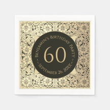 Black Gold 60. Geburtstag Elegantes Vintages Flora