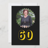 Black & Gold 60. Geburtstag Niedliches Bird Dinner Einladung (Rückseite)