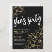 Black Gold 60. Geburtstagsparty Einladung (Vorderseite)