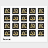 Black & Gold 60th Birthday Stickers (Blatt)