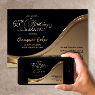 Black Gold 65. Geburtstagsparty Einladung