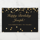 Black & Gold 70. Geburtstag Weinkeller Schaumweinetikett (Einzelnes Label)