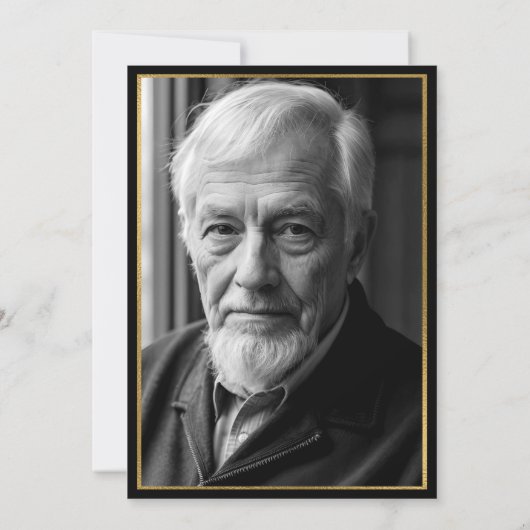 Black Gold 80. Geburtstag Foto Einladung (Rückseite)