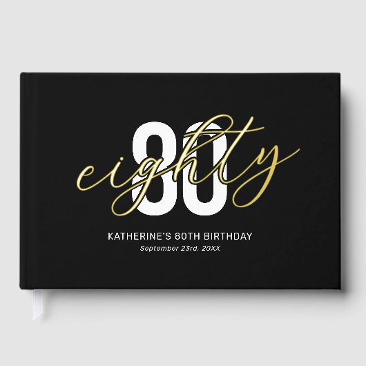 Black Gold 80. Geburtstag Gästebuch (Vorderseite)