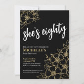 Black Gold 80. Geburtstagsparty Einladung (Vorderseite)