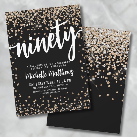 Black Gold 90. Geburtstag Einladung