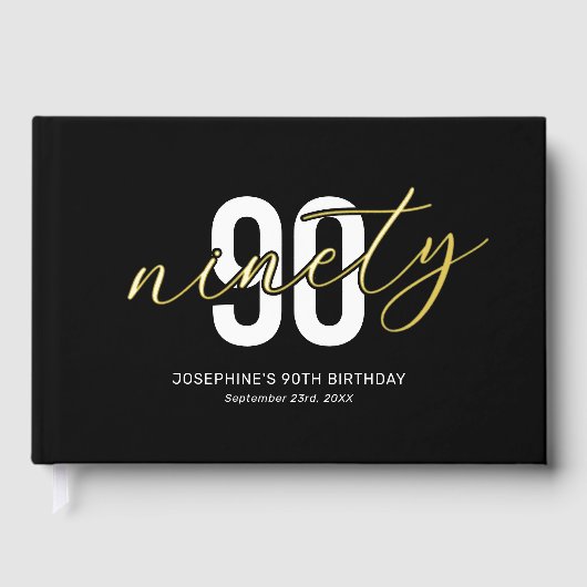 Black Gold 90. Geburtstag Gästebuch (Vorderseite)