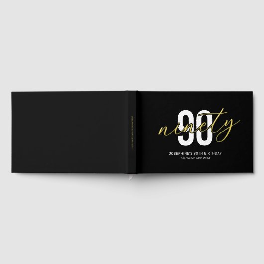 Black Gold 90. Geburtstag Gästebuch (Voll)