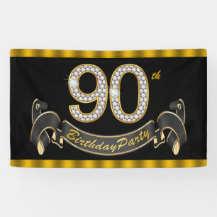Black Gold 90. Geburtstagsparty Banner
