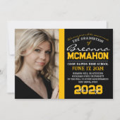 Black & Gold Abschluss 2 Foto Ankündigung (Vorderseite)