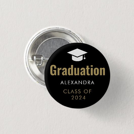 Black Gold Abschluss Button (Vorne & Hinten)