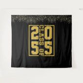 Black Gold Abschluss Class of Sporty Typografy Wandteppich (Vorderseite (Horizontal))