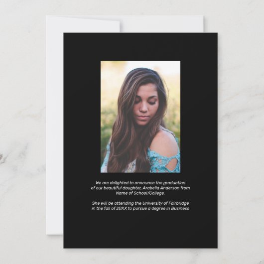 Black Gold Abschluss Foto Ankündigung (Rückseite)