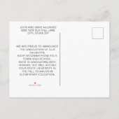 Black Gold Abschluss Foto Class 2024 Ankündigungspostkarte (Rückseite)