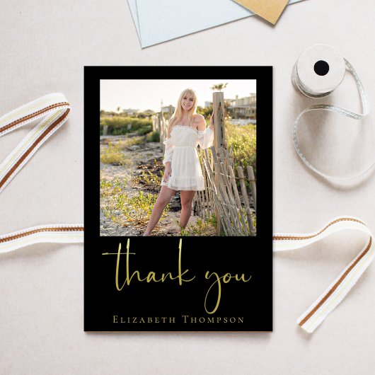 Black Gold Abschluss Foto Danke Custom