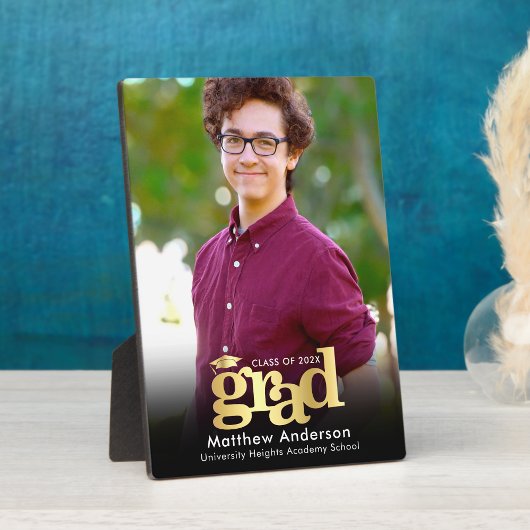 Black Gold Abschluss Foto Fett Typografie Moderne Fotoplatte