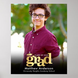 Black Gold Abschluss Foto Fett Typografie Moderne Poster