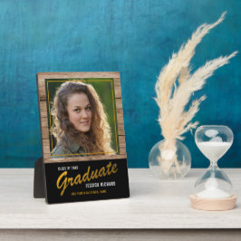 Black Gold Abschluss Foto Keepake Brown Wood Fotoplatte